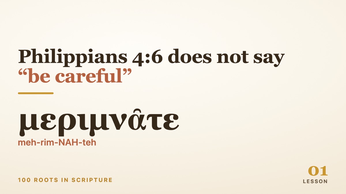 The mind pulled apart - 100 Roots in Scripture, lesson 1