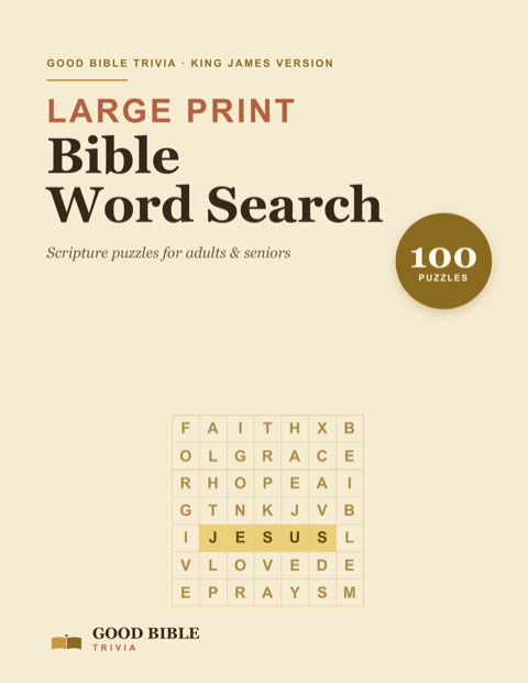 Large Print Bible Word Search — paperback cover