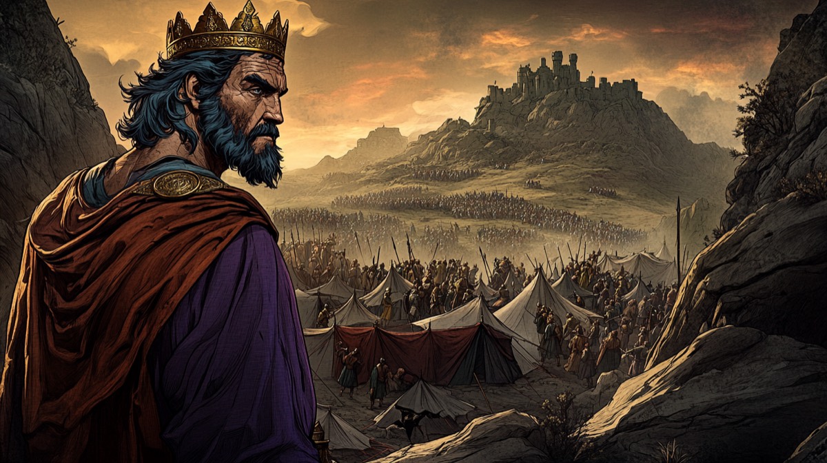 David and Goliath - illustrated Bible scene