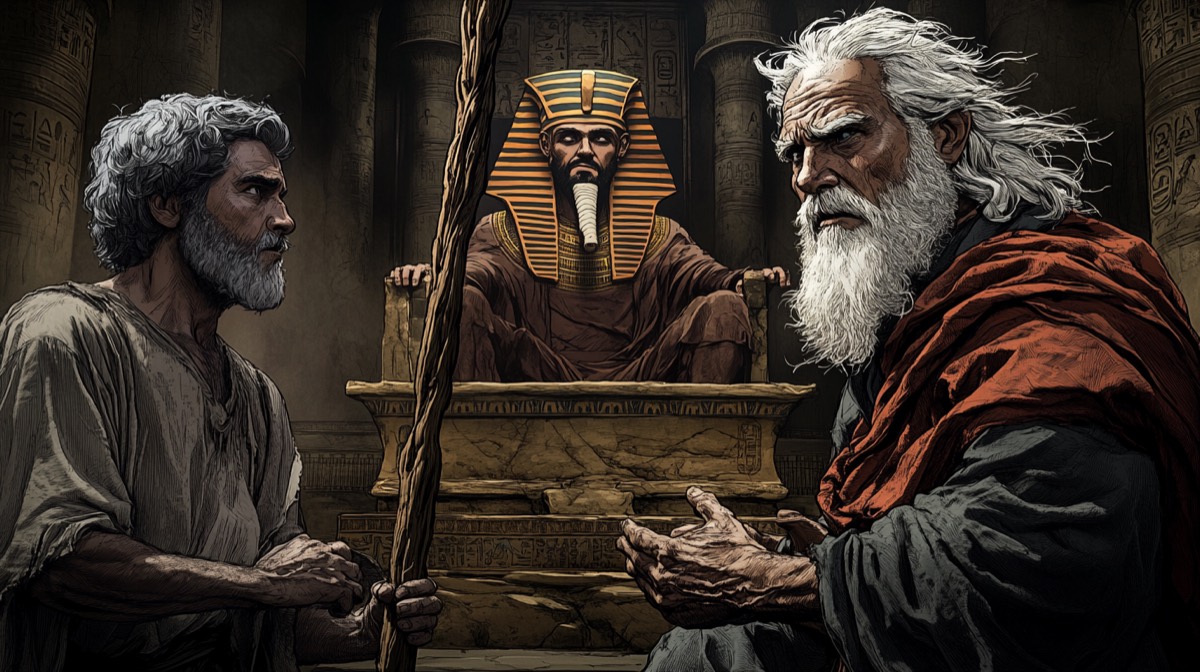 Moses and the Red Sea - illustrated Bible scene